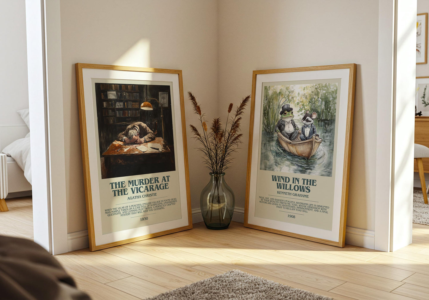 The Murder At The Vicarage by Agatha Christie Descriptive Poster Print. Free Delivery Wall Art Author & Blurb Book Artwork Novel Modern