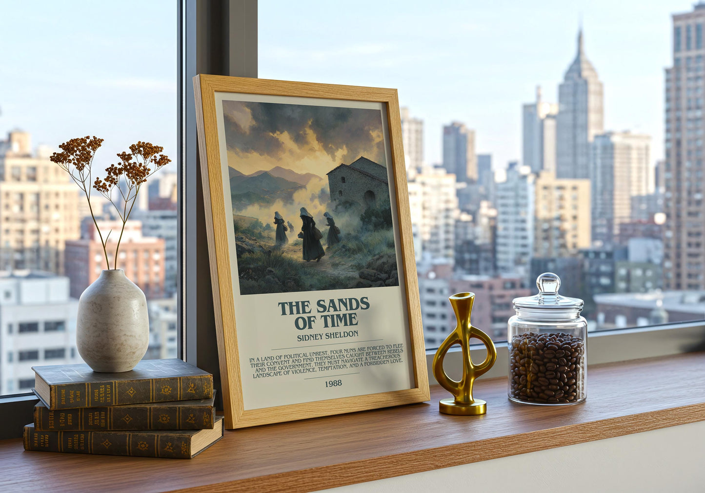 The Sands Of Time by Sidney Sheldon | Descriptive Book Poster | Modern