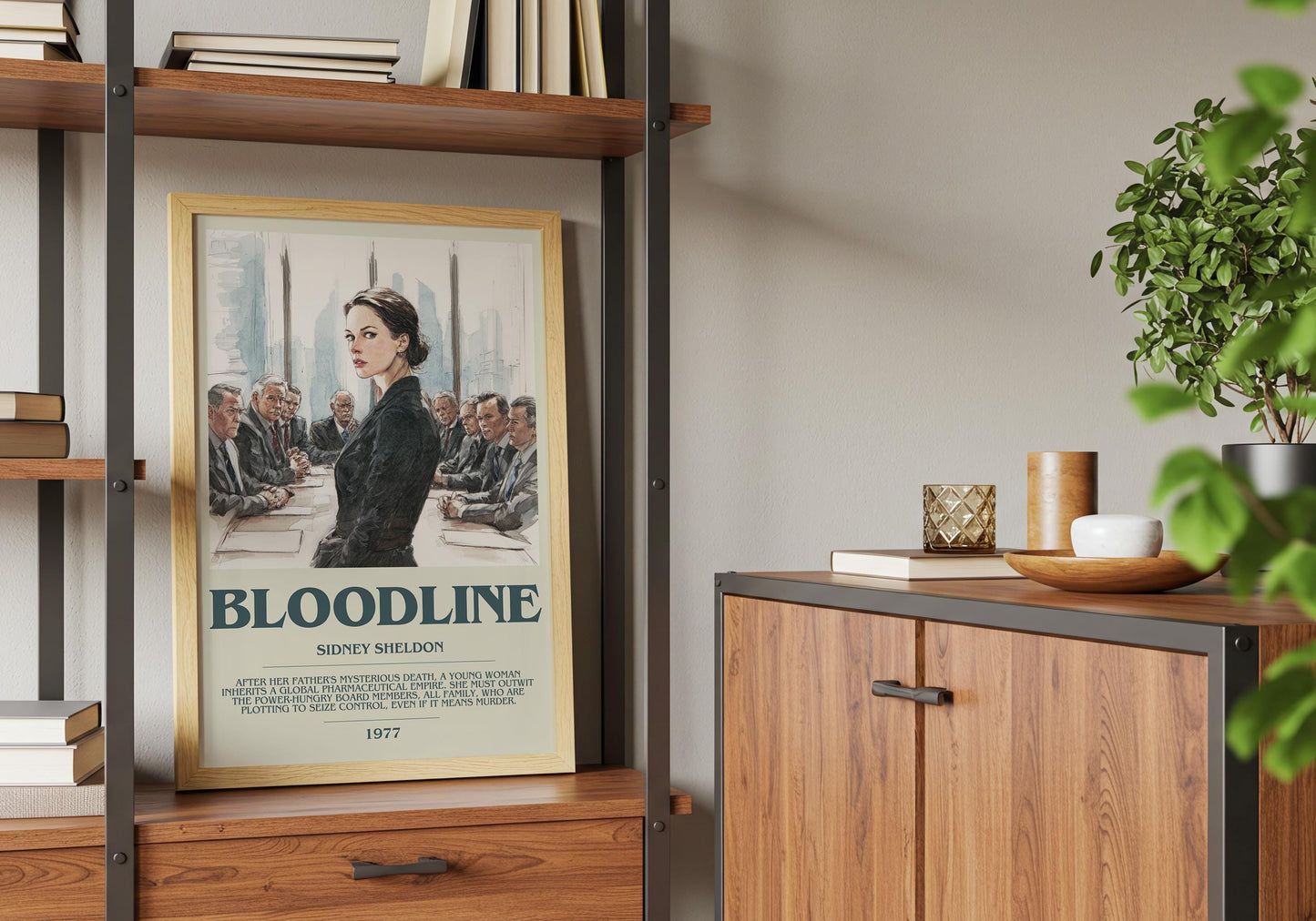 Bloodline by Sidney Sheldon | Descriptive Book Poster | Modern