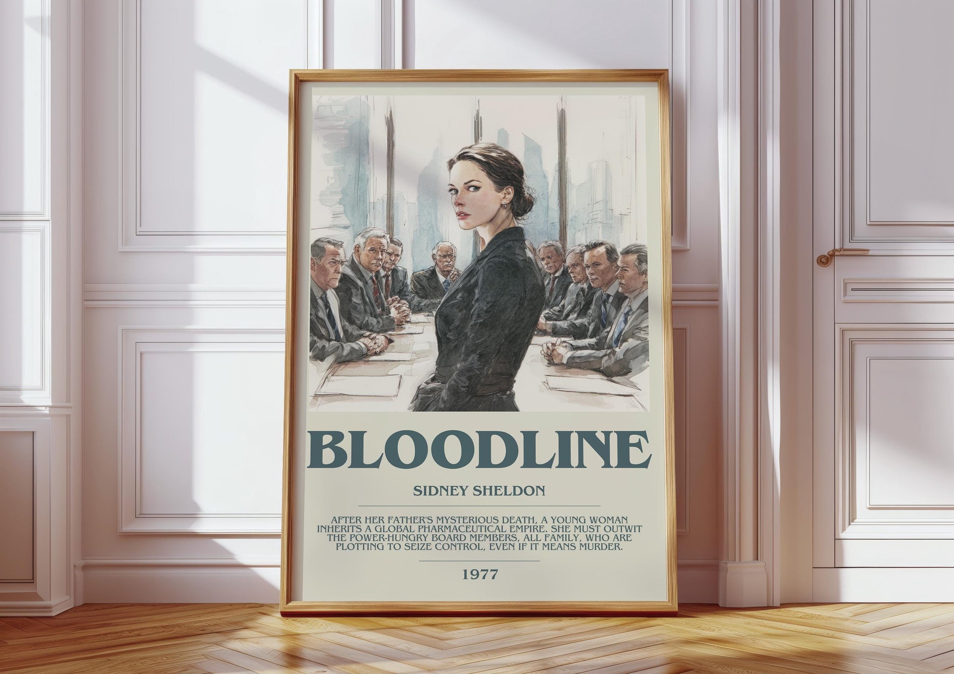 Bloodline by Sidney Sheldon | Descriptive Book Poster | Modern