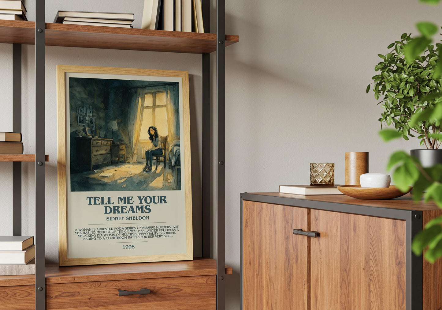 Tell Me Your Dreams by Sidney Sheldon | Descriptive Book Poster | Modern