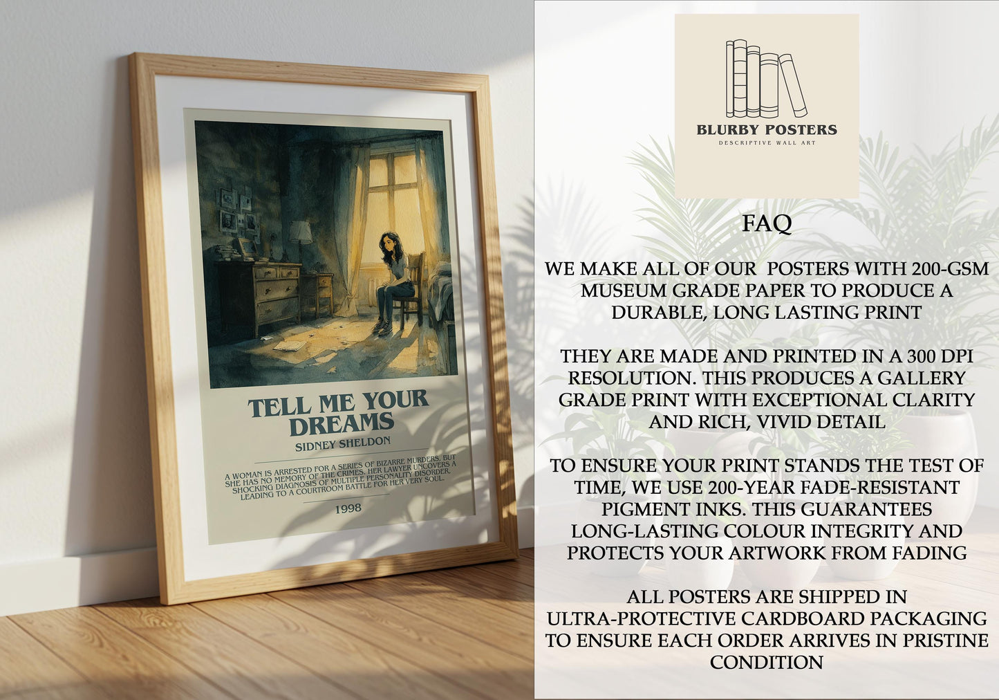 Tell Me Your Dreams by Sidney Sheldon | Descriptive Book Poster | Modern