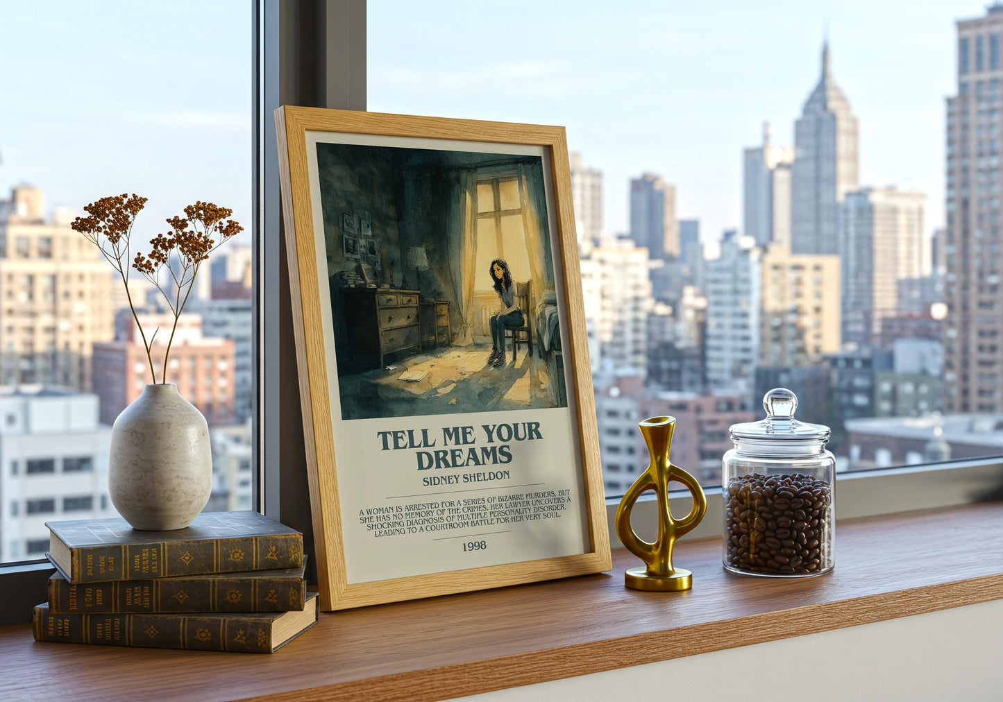 Tell Me Your Dreams by Sidney Sheldon | Descriptive Book Poster | Modern