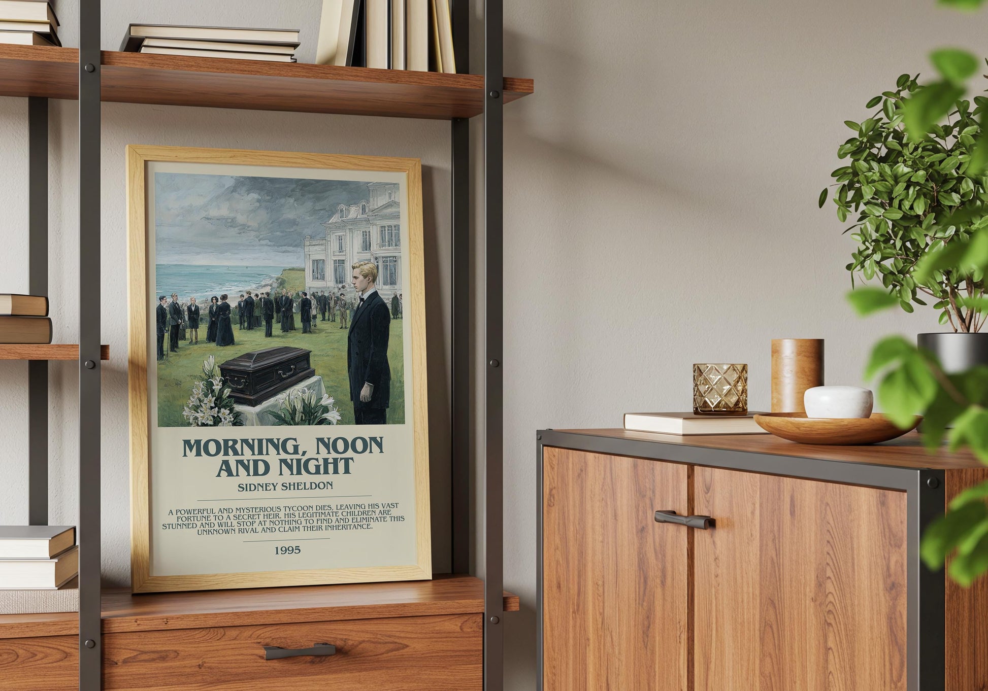 Morning, Noon and Night by Sidney Sheldon | Descriptive Book Poster | Modern