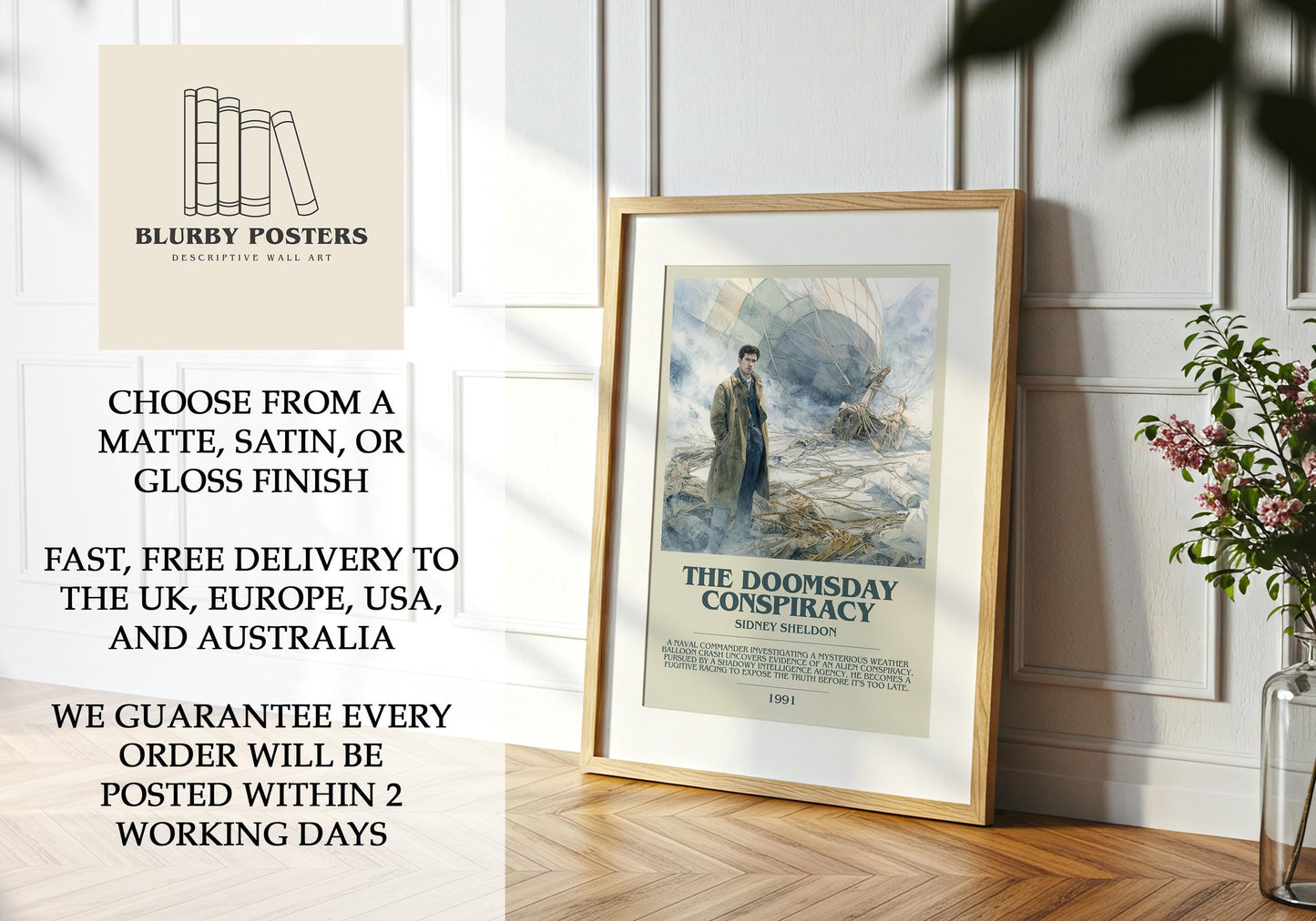 The Doomsday Conspiracy by Sidney Sheldon | Descriptive Book Poster | Modern