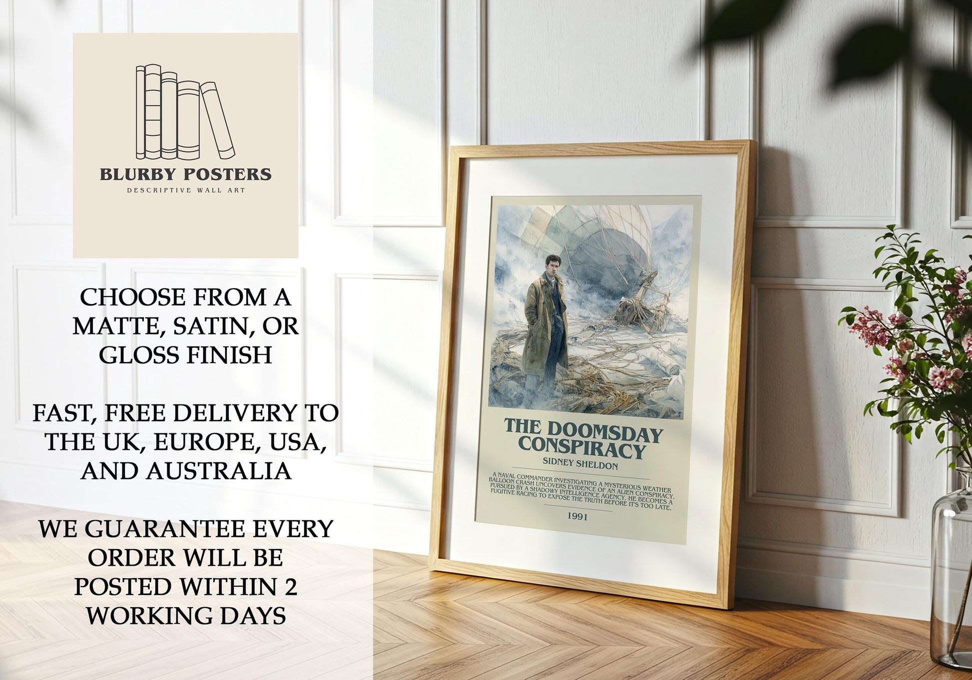 The Doomsday Conspiracy by Sidney Sheldon | Descriptive Book Poster | Modern