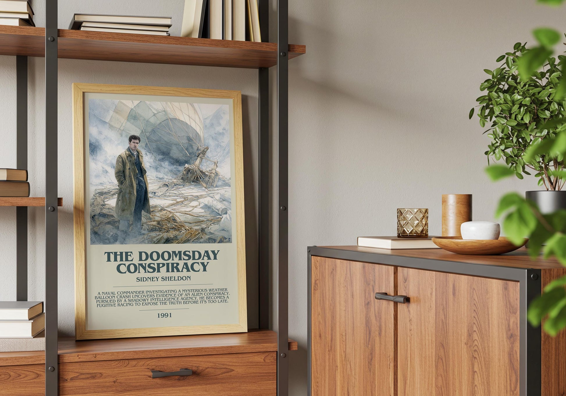 The Doomsday Conspiracy by Sidney Sheldon | Descriptive Book Poster | Modern