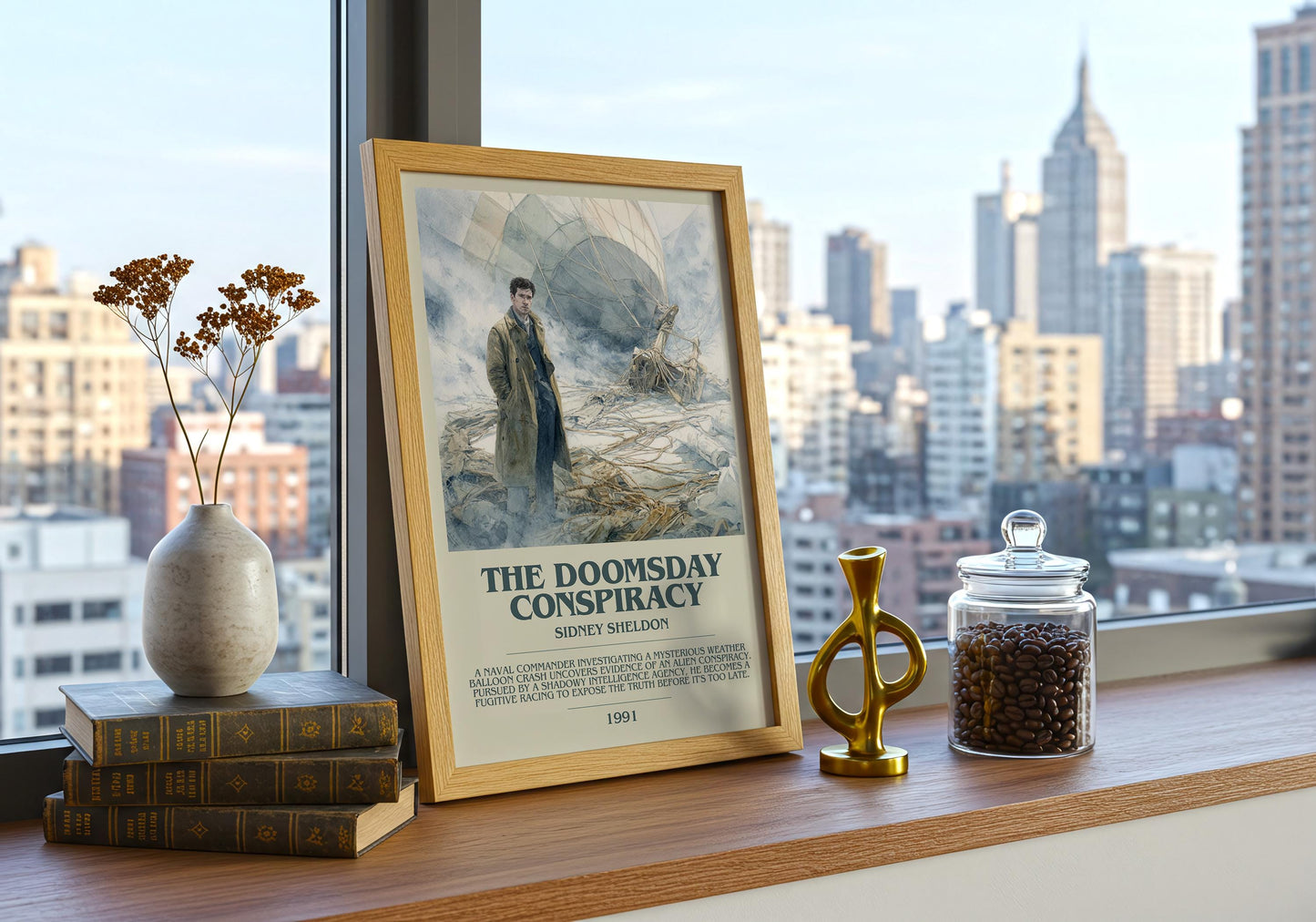The Doomsday Conspiracy by Sidney Sheldon | Descriptive Book Poster | Modern