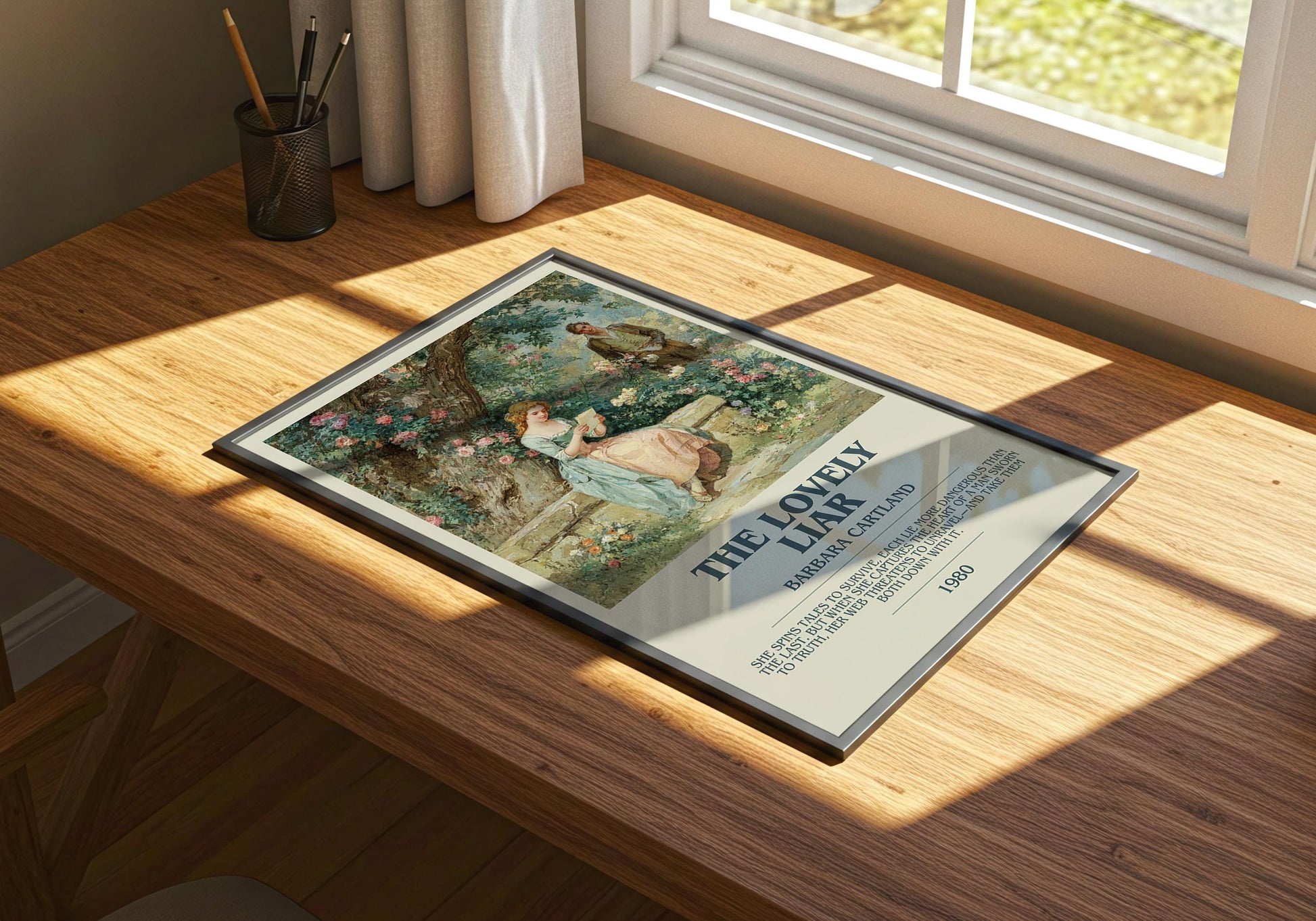 The Lovely Liar by Barbara Cartland | Descriptive Book Poster | Modern