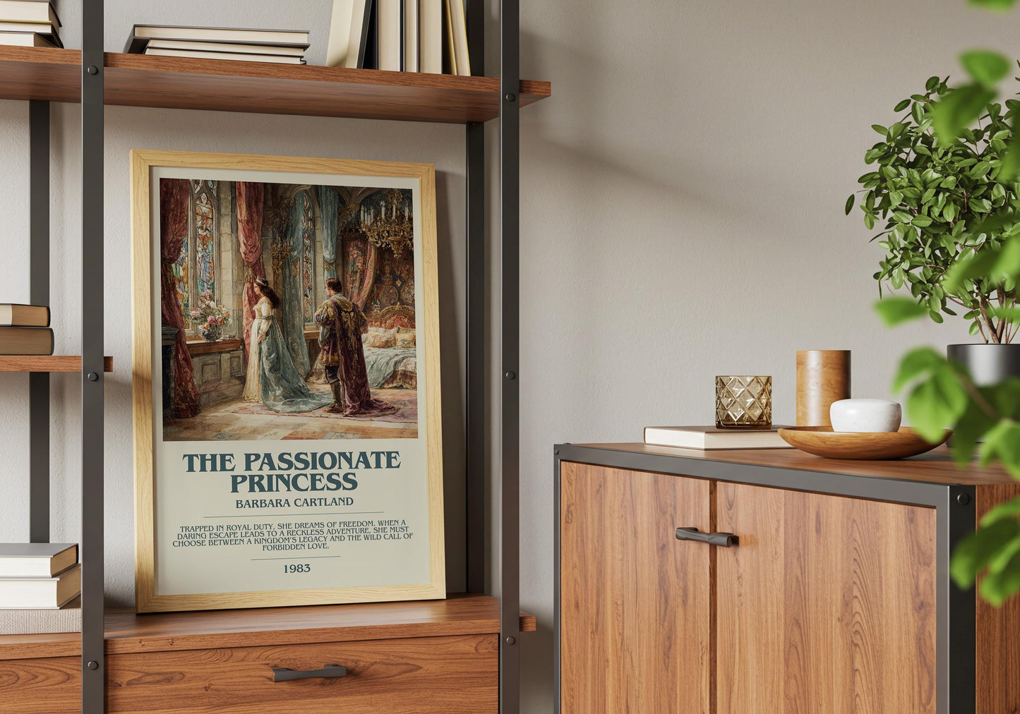 The Passionate Princess by Barbara Cartland | Descriptive Book Poster | Modern