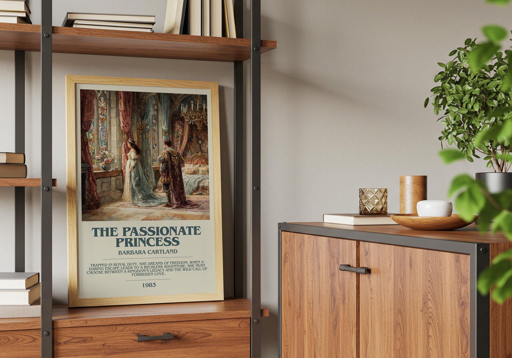 The Passionate Princess by Barbara Cartland | Descriptive Book Poster | Modern