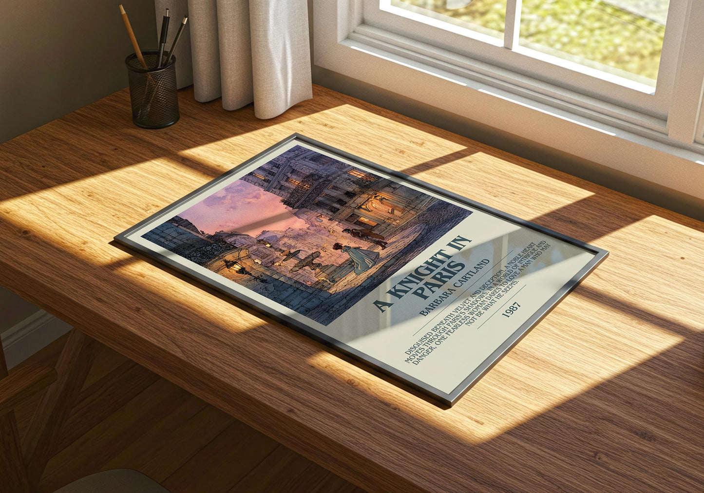 The Knight In Paris by Barbara Cartland | Descriptive Book Poster | Modern