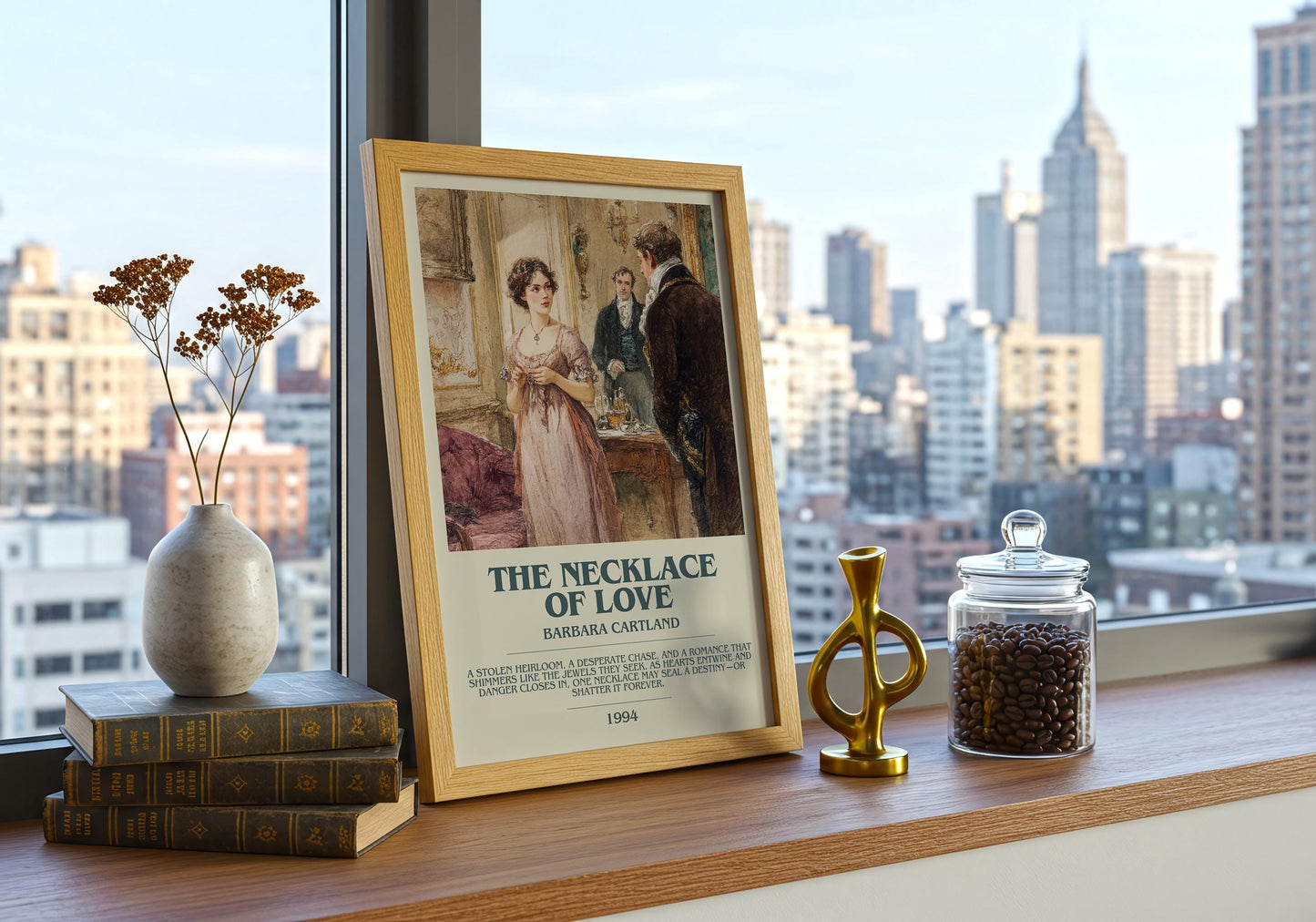 Necklace Of Love by Barbara Cartland | Descriptive Book Poster | Modern