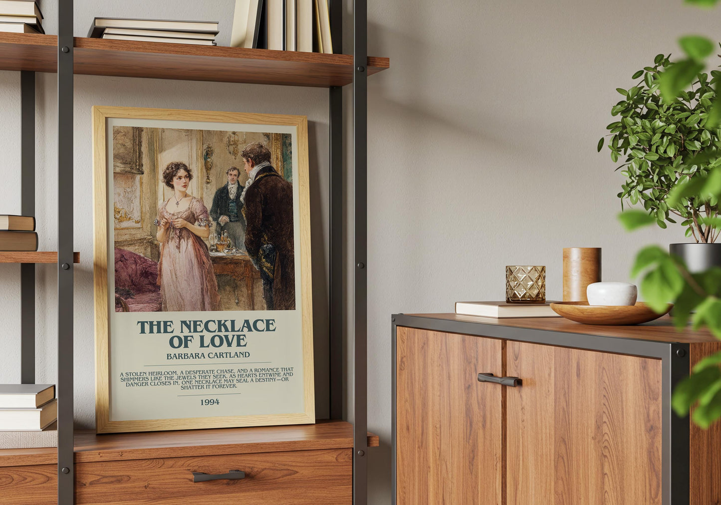 Necklace Of Love by Barbara Cartland | Descriptive Book Poster | Modern