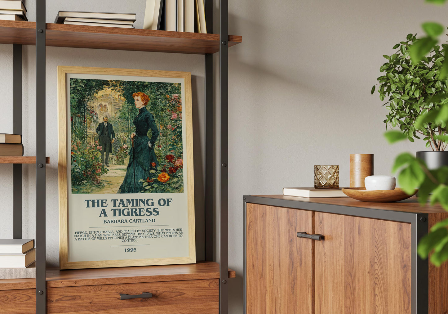 The Taming Of A Tigress by Barbara Cartland | Descriptive Book Poster | Modern