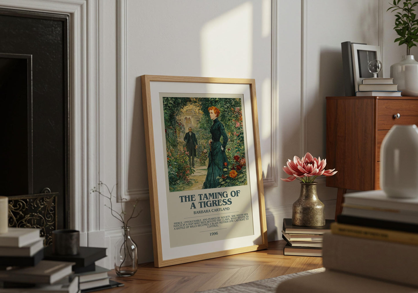 The Taming Of A Tigress by Barbara Cartland | Descriptive Book Poster | Modern