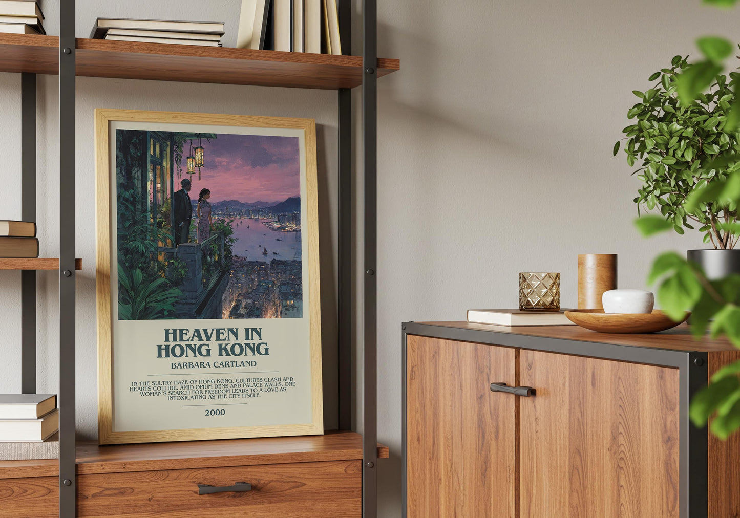 Heaven In Hong Kong by Barbara Cartland | Descriptive Book Poster | Modern