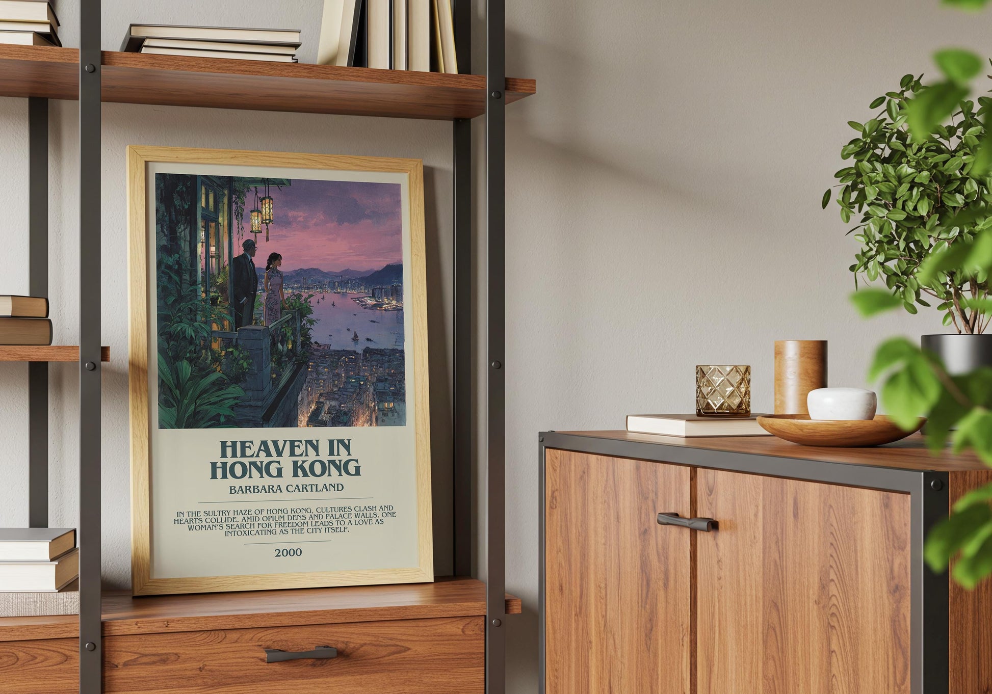 Heaven In Hong Kong by Barbara Cartland | Descriptive Book Poster | Modern