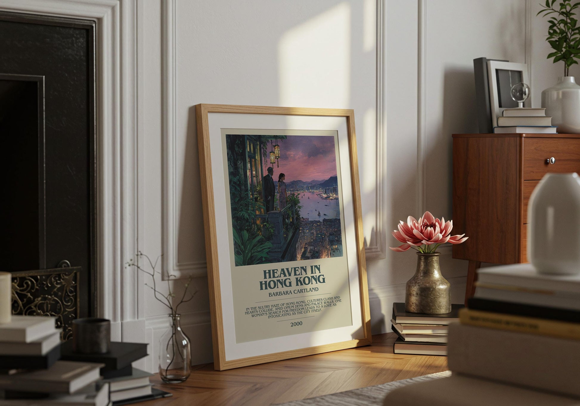 Heaven In Hong Kong by Barbara Cartland | Descriptive Book Poster | Modern