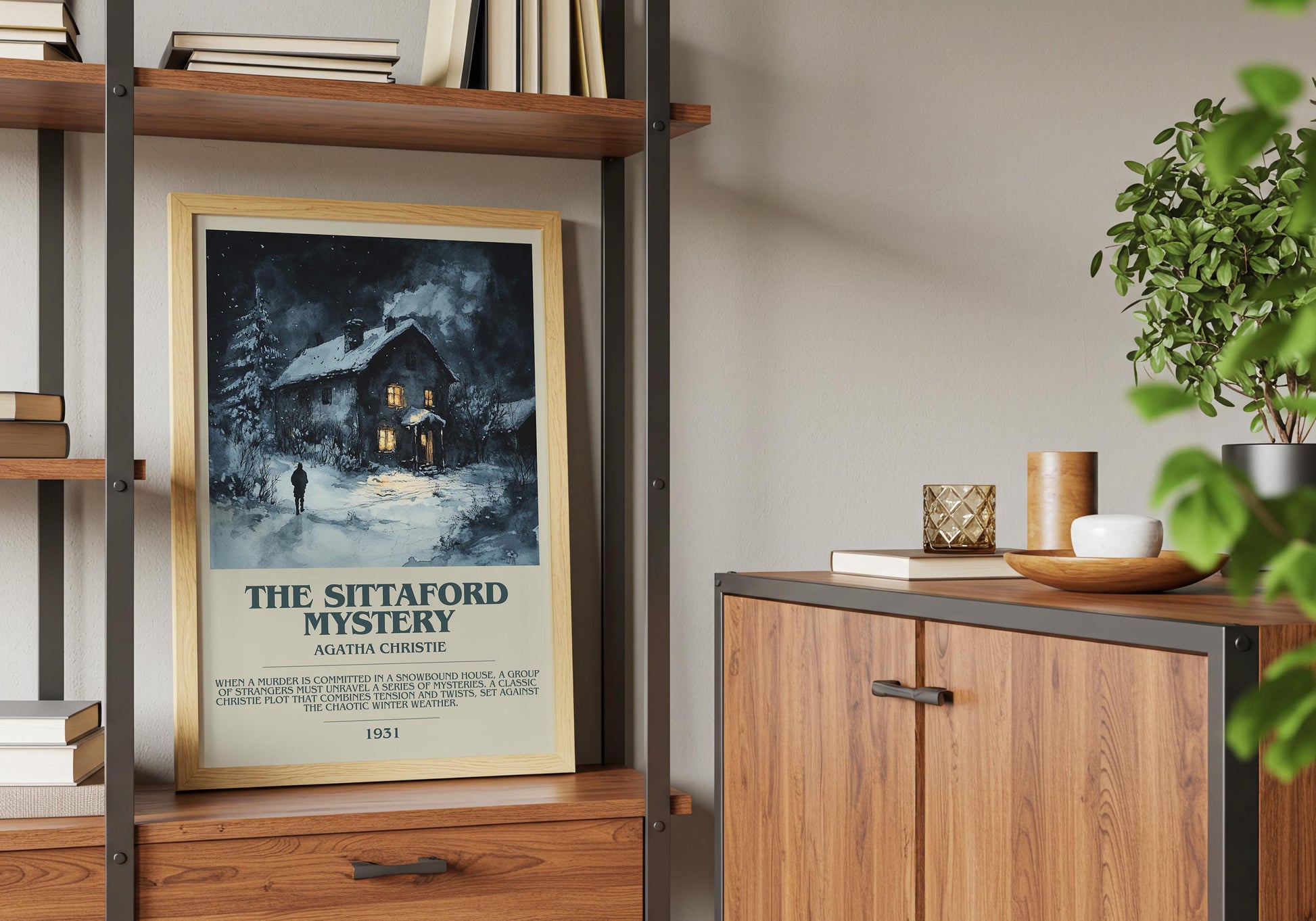 The Sittaford Mystery by Agatha Christie Descriptive Poster Print. Free Delivery Wall Art Author & Blurb Book Artwork Novel Modern Gift