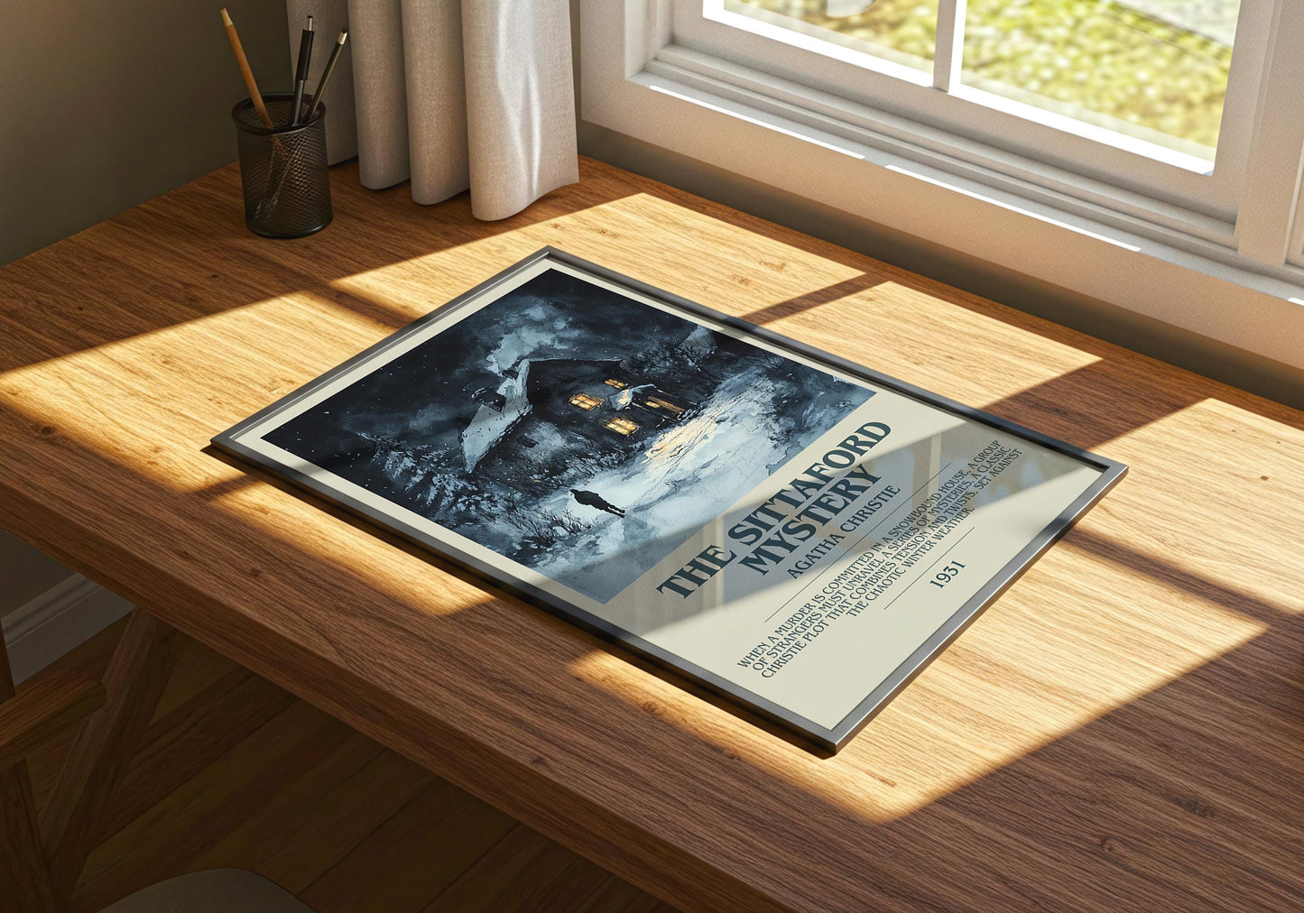The Sittaford Mystery by Agatha Christie Descriptive Poster Print. Free Delivery Wall Art Author & Blurb Book Artwork Novel Modern Gift
