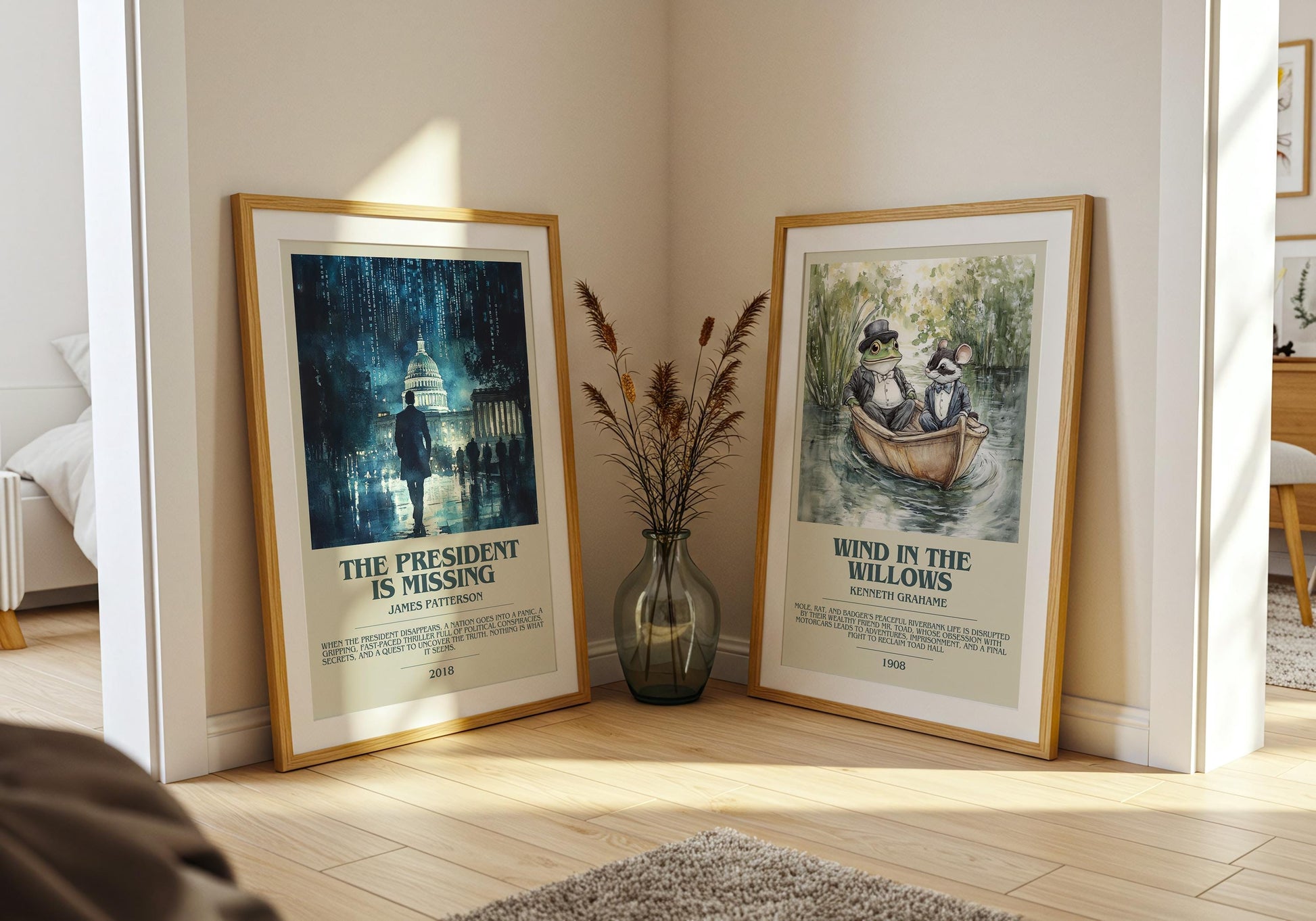 The President Is Missing by James Patterson Descriptive Poster Print. Free Delivery Wall Art Author & Blurb Book Artwork Novel Modern