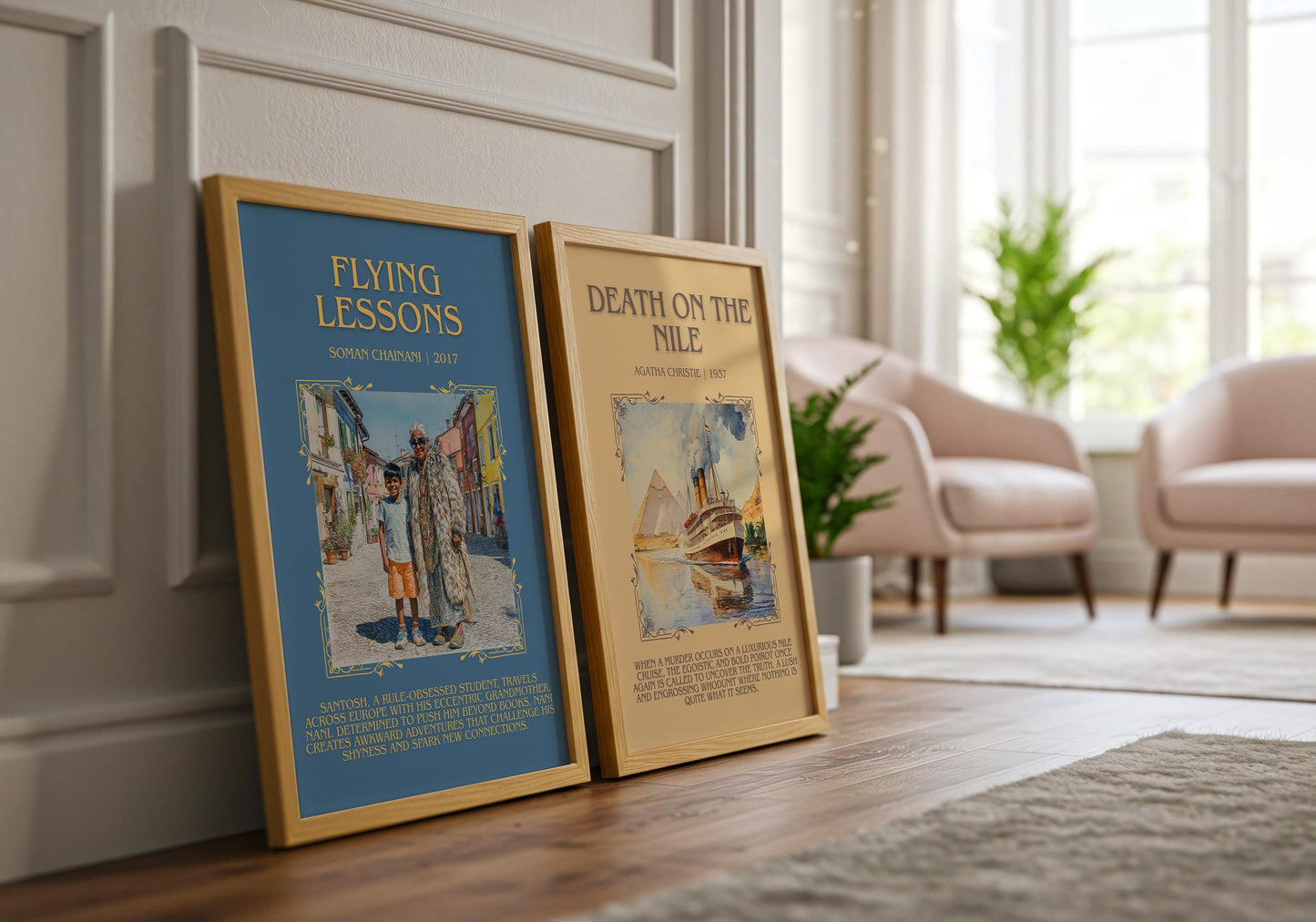 Flying Lessons by Soman Chainani Descriptive Poster Print.Free Delivery Wall Art Author&Blurb Book Artwork Novel Poster