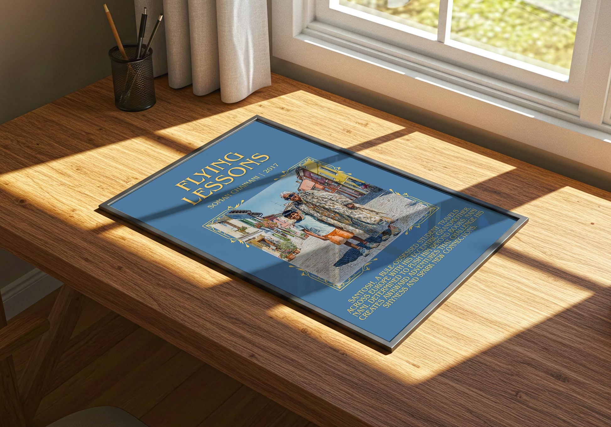Flying Lessons by Soman Chainani Descriptive Poster Print.Free Delivery Wall Art Author&Blurb Book Artwork Novel Poster