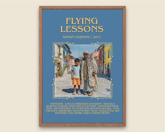 Flying Lessons by Soman Chainani Descriptive Poster Print.Free Delivery Wall Art Author&Blurb Book Artwork Novel Poster