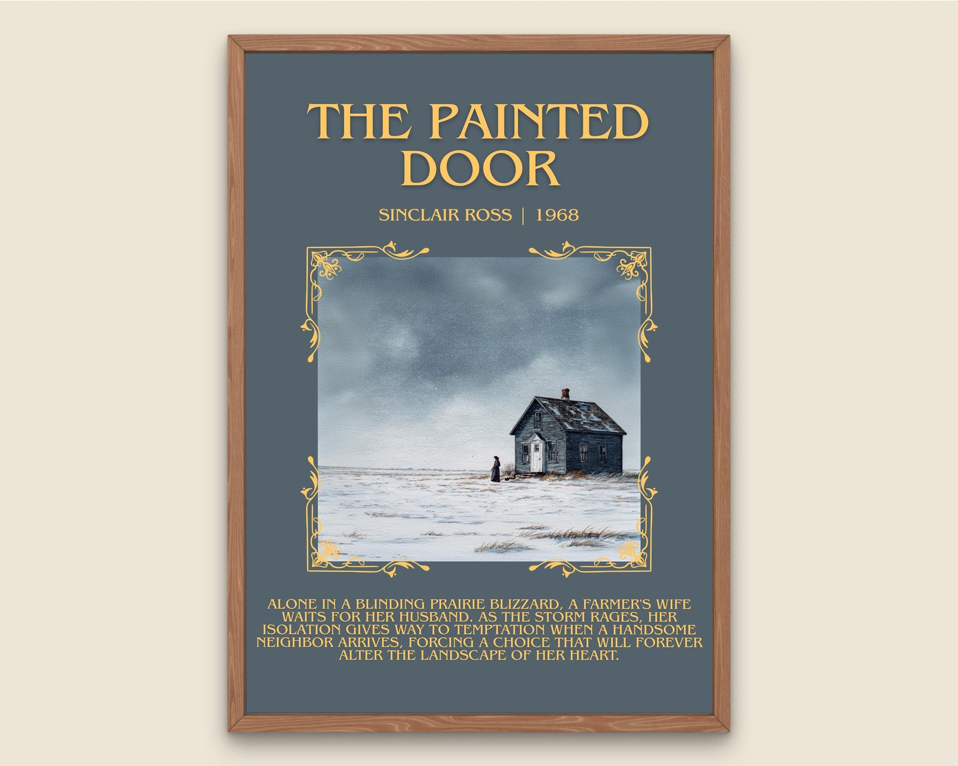 The Painted Door by Sinclair Ross Descriptive Poster Print.Free Delivery Wall Art Author&Blurb Book Artwork Novel Poster