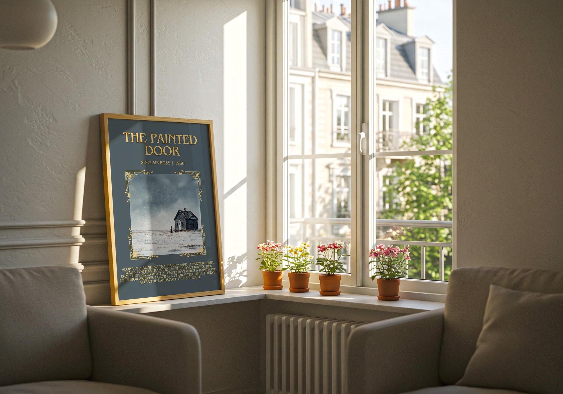 The Painted Door by Sinclair Ross Descriptive Poster Print.Free Delivery Wall Art Author&Blurb Book Artwork Novel Poster