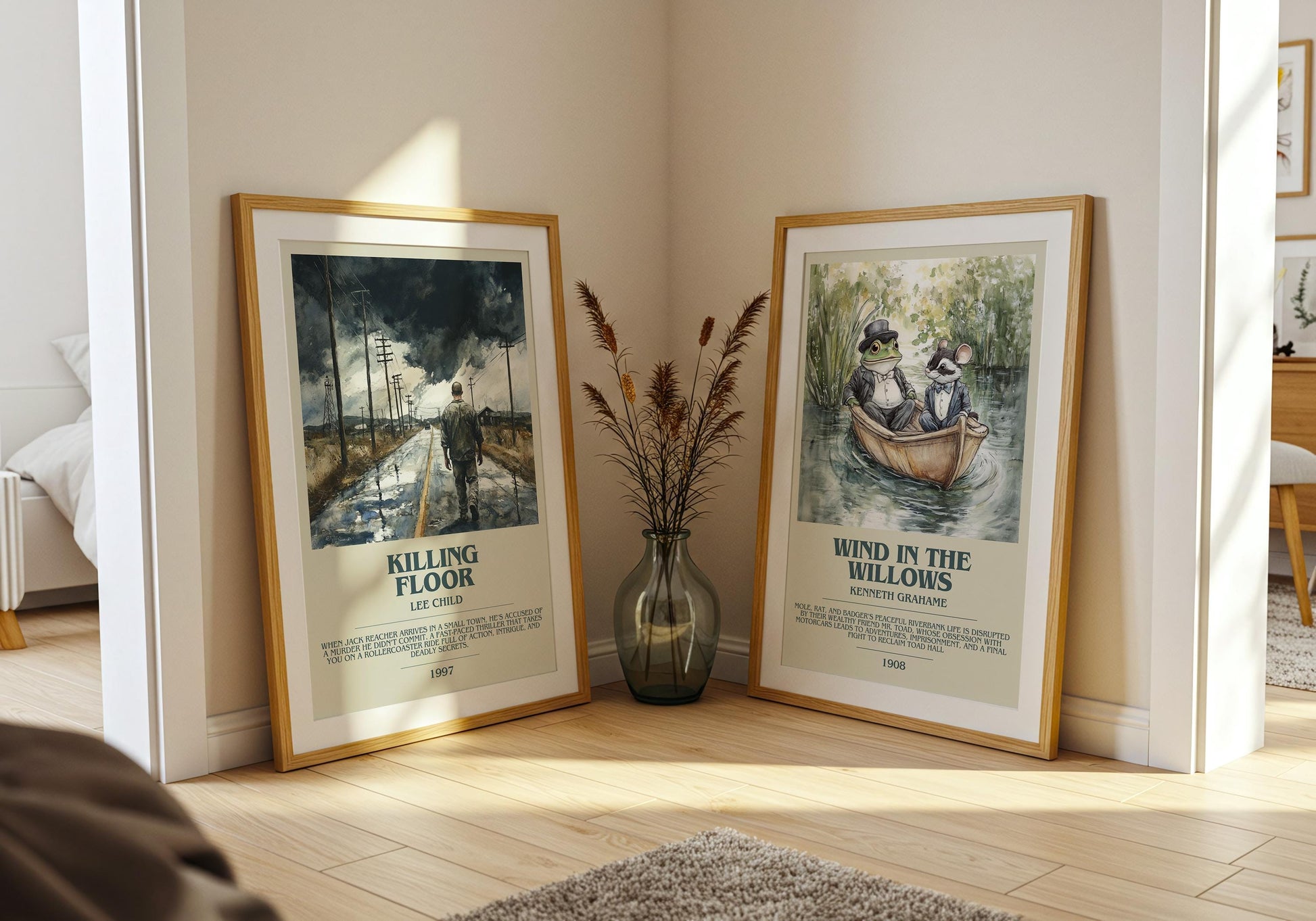 Killing Floor by Lee Child Descriptive Poster Print. Free Delivery Wall Art Author & Blurb Book Artwork Novel Modern Gift