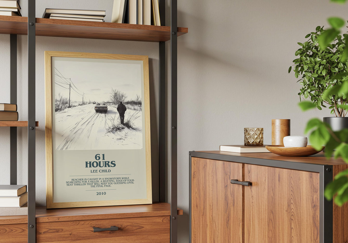 61 Hours by Lee Child | Descriptive Book Poster | Modern