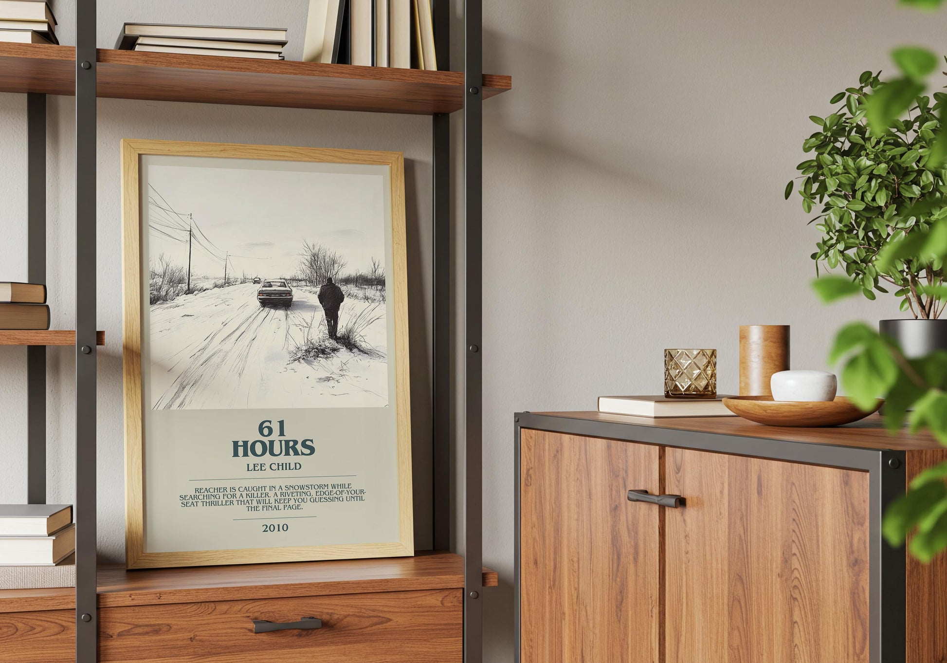 61 Hours by Lee Child | Descriptive Book Poster | Modern