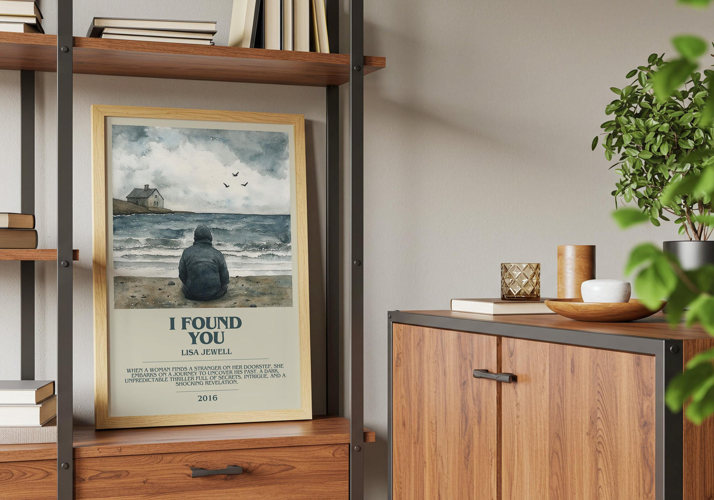 I Found You by Lisa Jewell Descriptive Poster Print. Free Delivery Wall Art Author & Blurb Book Artwork Novel Modern Gift