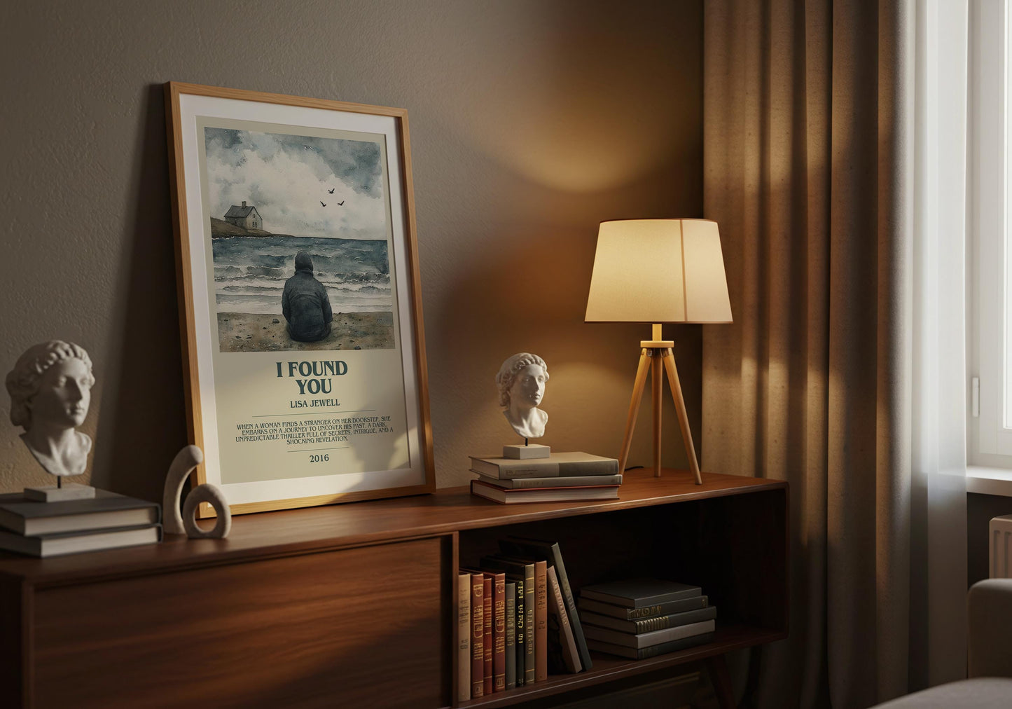 I Found You by Lisa Jewell Descriptive Poster Print. Free Delivery Wall Art Author & Blurb Book Artwork Novel Modern Gift