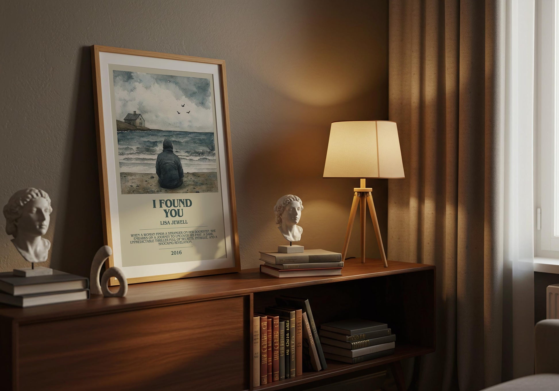 I Found You by Lisa Jewell Descriptive Poster Print. Free Delivery Wall Art Author & Blurb Book Artwork Novel Modern Gift