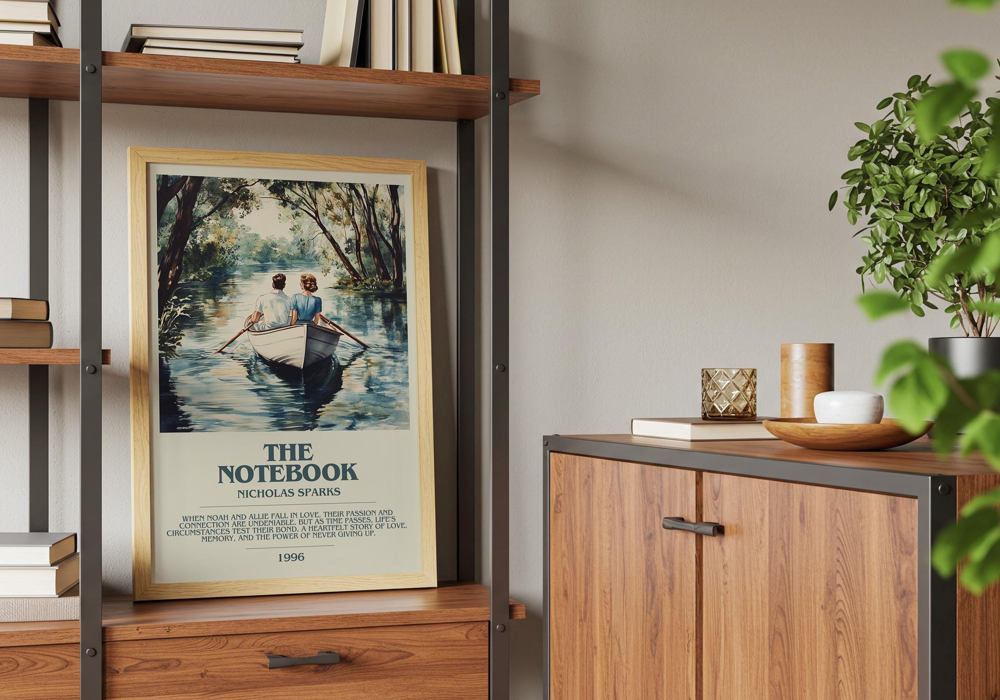 The Notebook by Nicholas Sparks Descriptive Poster Print. Free Delivery Wall Art Author & Blurb Book Artwork Novel Modern Gift
