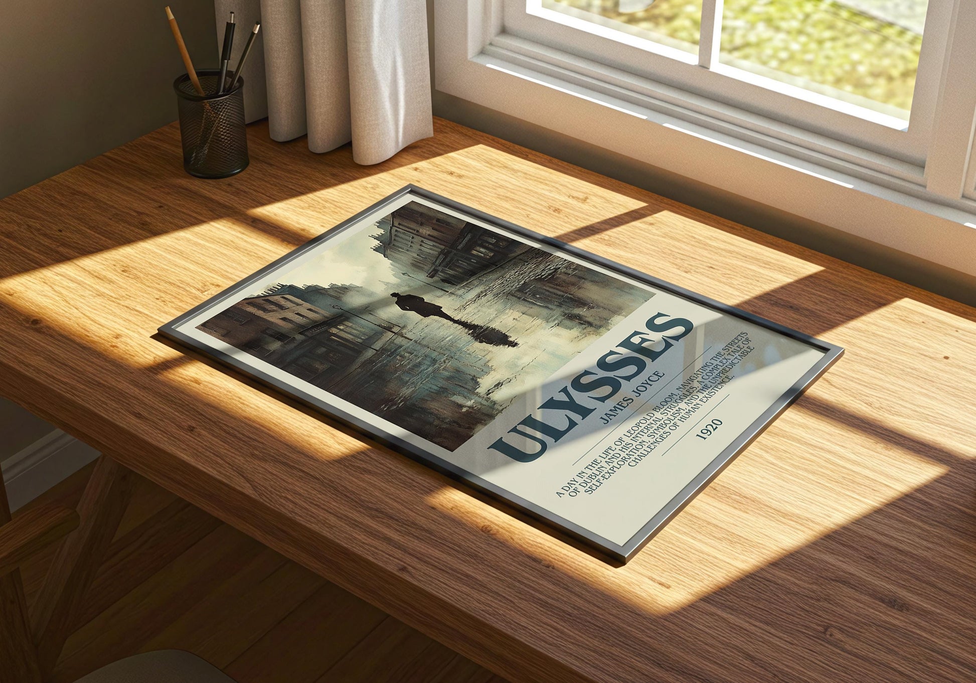 Ulysses by James Joyce Descriptive Poster Print. Free Delivery Wall Art Author & Blurb Book Artwork Novel Modern Gift