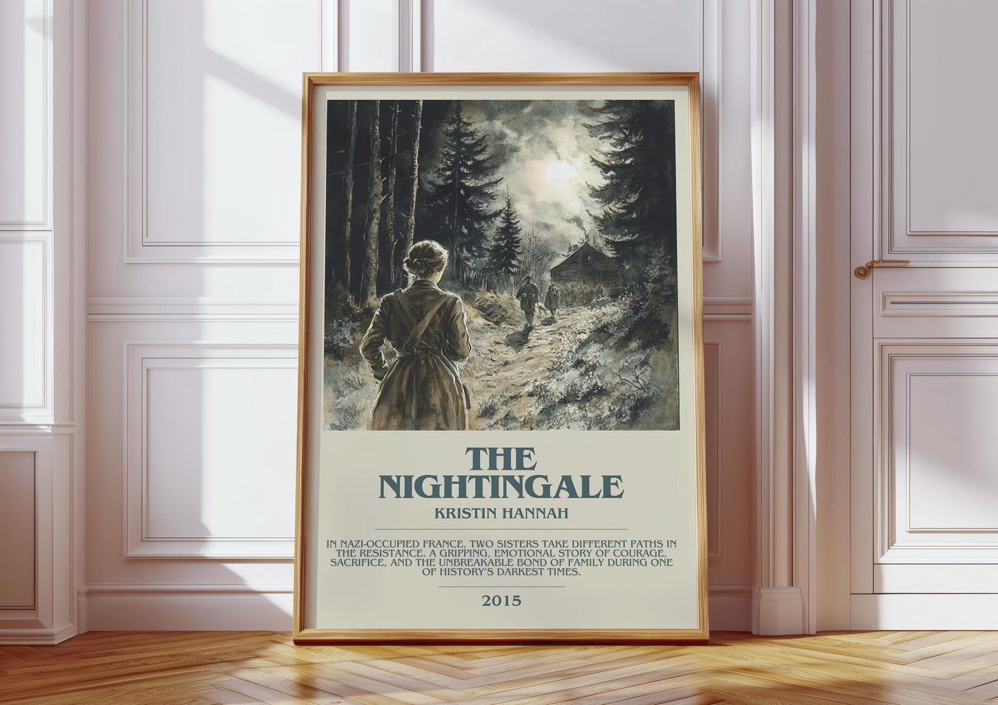 The Nightingale by Kristin Hannah | Descriptive Book Poster | Modern