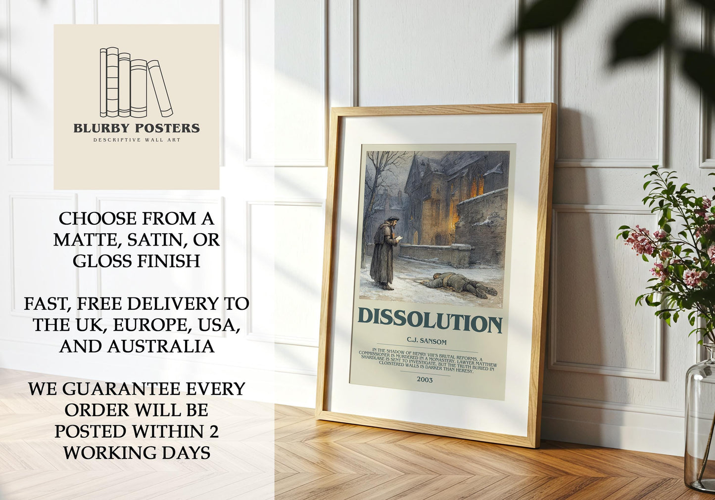 Dissolution by C.J Sansom | Descriptive Book Poster | Modern