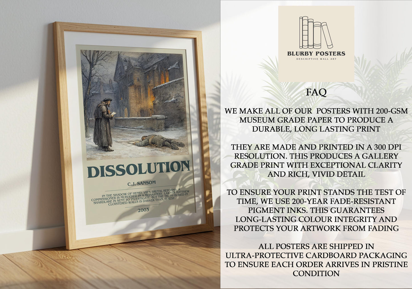 Dissolution by C.J Sansom | Descriptive Book Poster | Modern