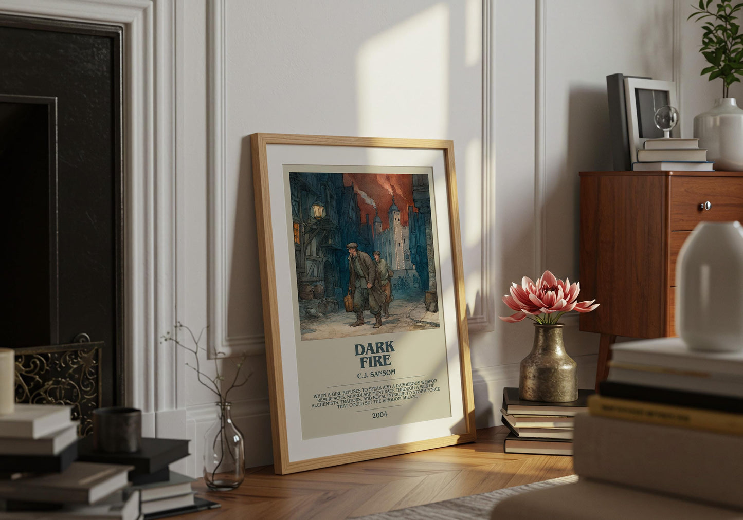 Dark Fire by C.J Sansom | Descriptive Book Poster | Modern