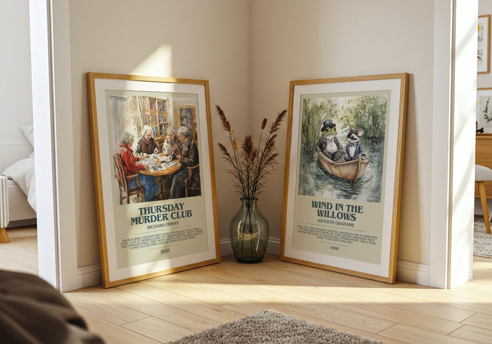 Thursday Murder Club by Richard Osman Descriptive Poster Print. Free Delivery Wall Art Author & Blurb Book Artwork Novel Modern Gift