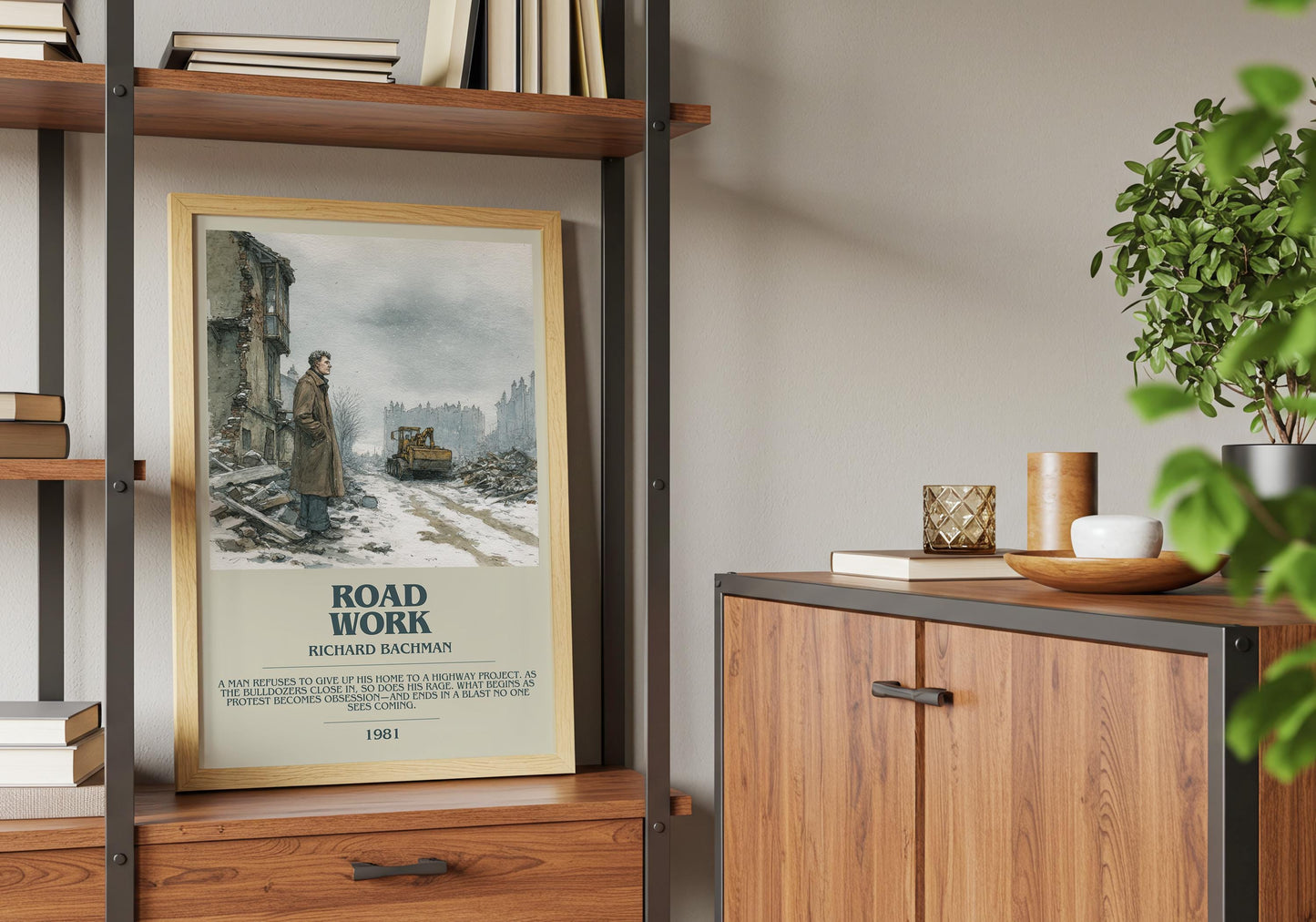 Roadwork by Richard Bachman | Descriptive Book Poster | Modern
