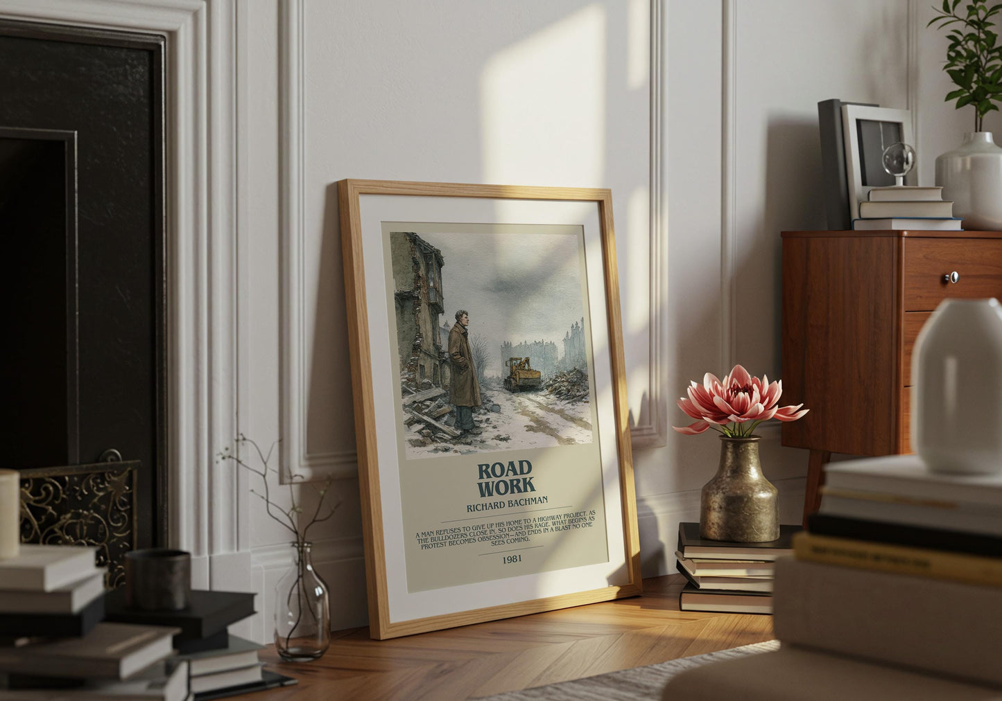 Roadwork by Richard Bachman | Descriptive Book Poster | Modern