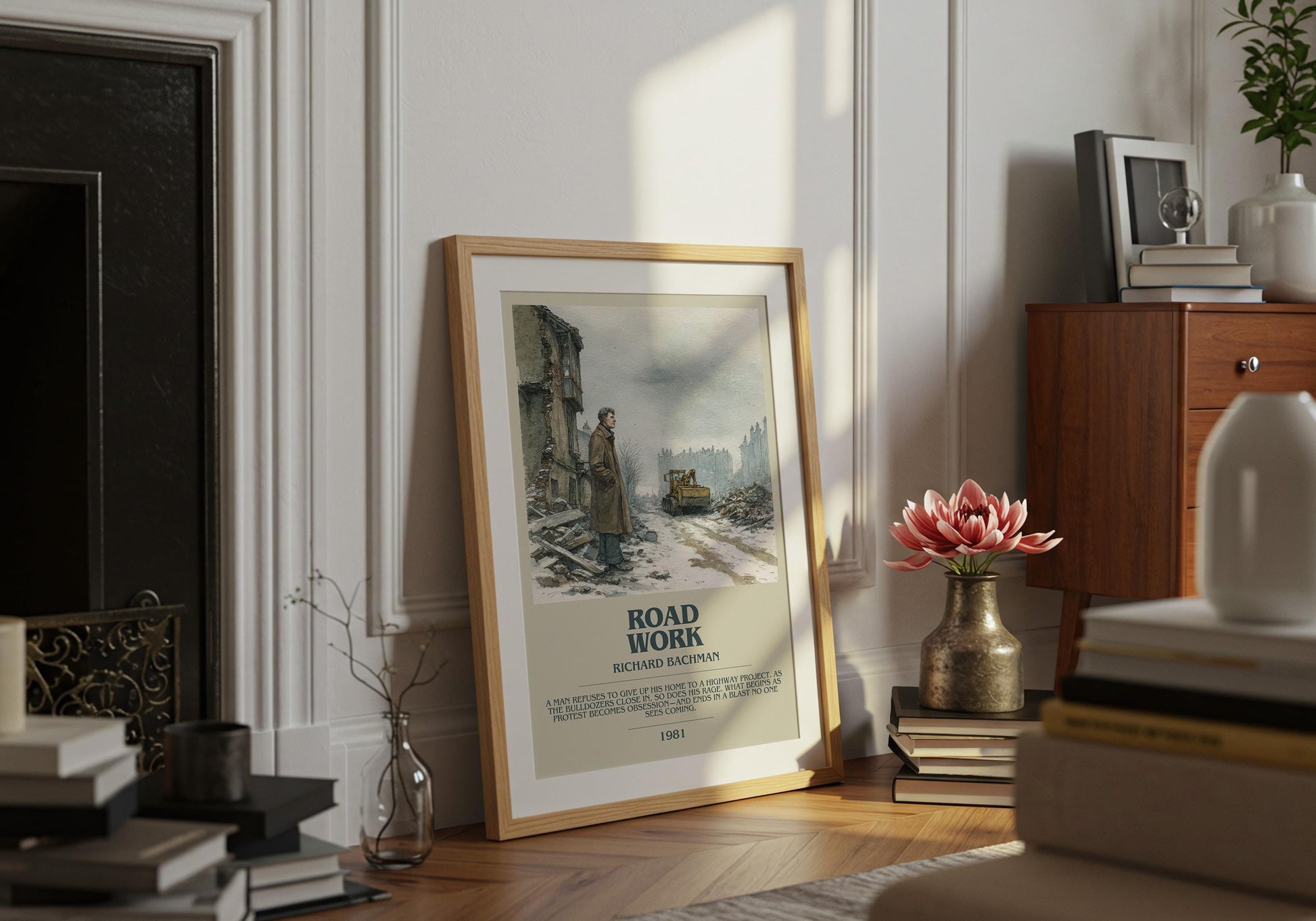 Roadwork by Richard Bachman | Descriptive Book Poster | Modern