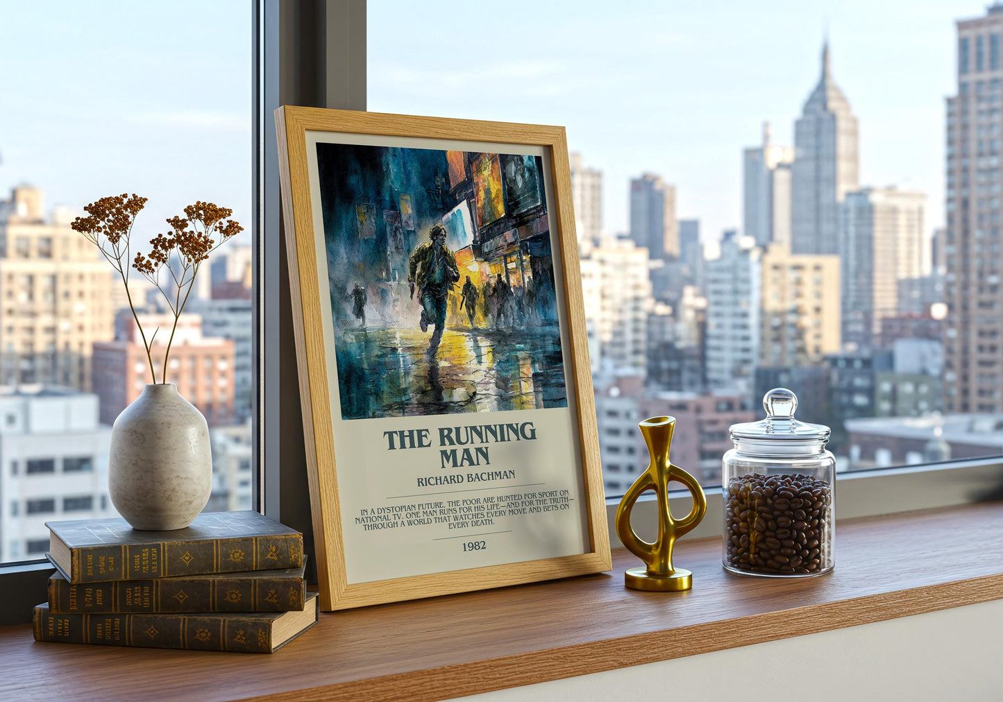 The Running Man by Richard Bachman | Descriptive Book Poster | Modern