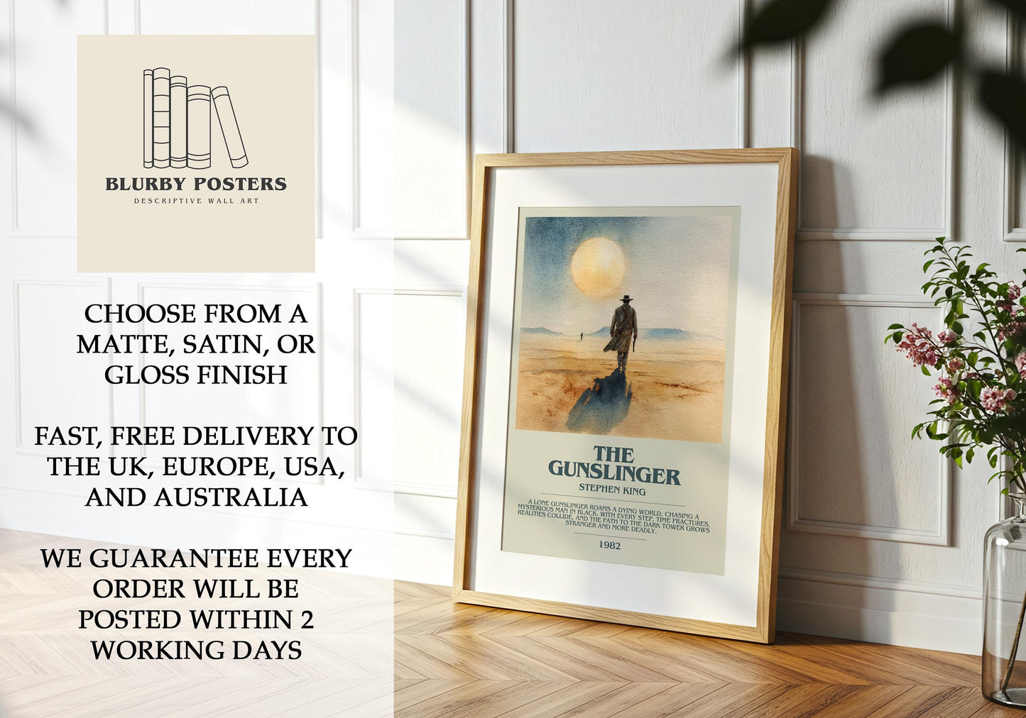 The Gunslinger by Stephen King | Descriptive Book Poster | Modern