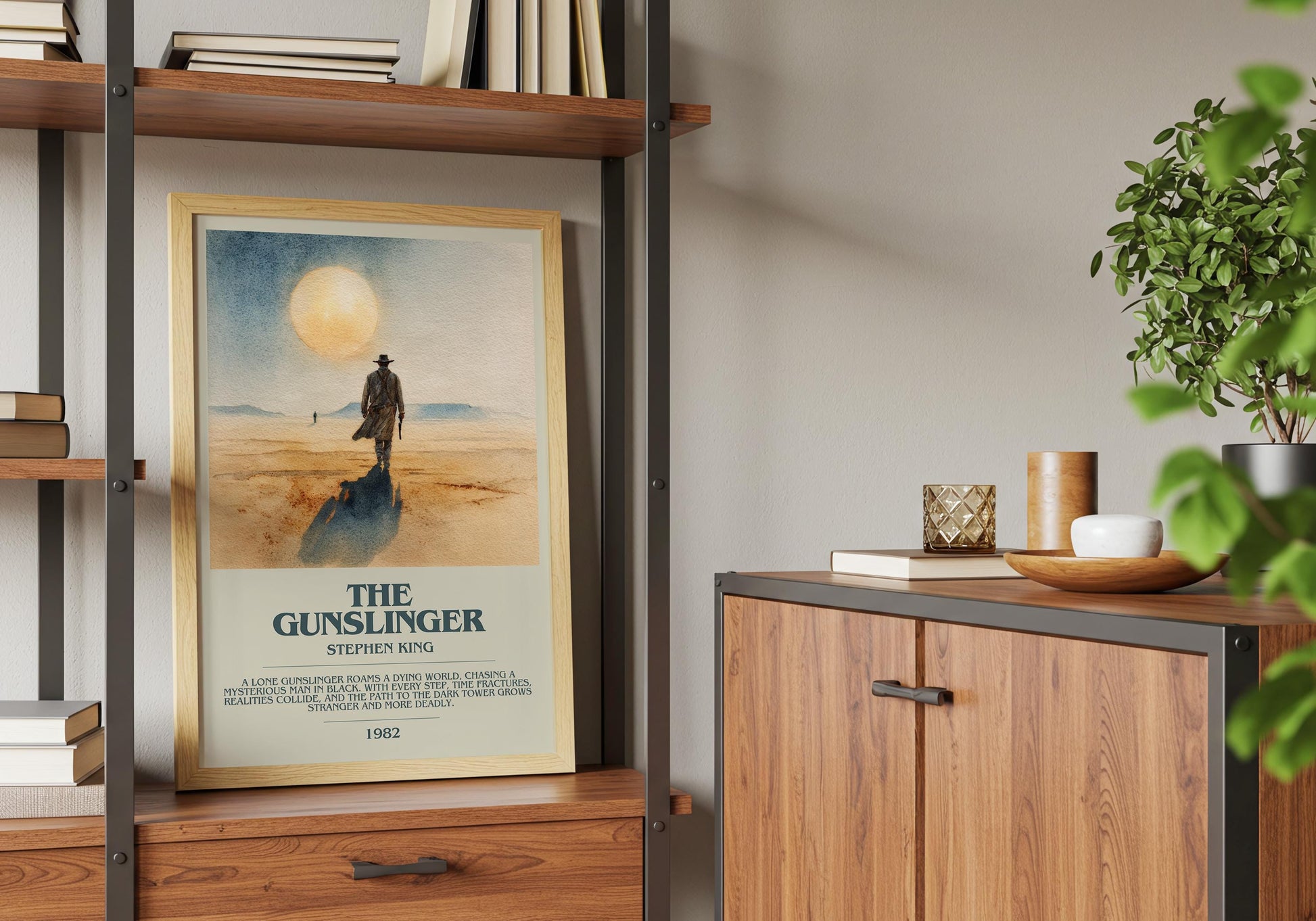 The Gunslinger by Stephen King | Descriptive Book Poster | Modern